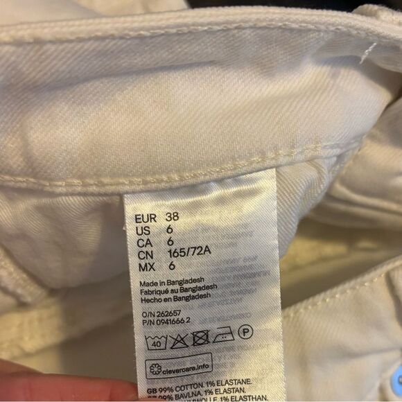 H&M White Extra High Waist Jeans Size 6 - Picture 5 of 8